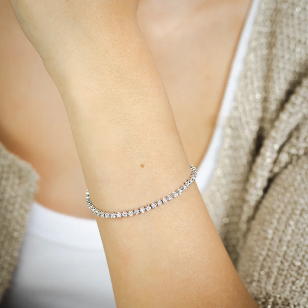 Luminesce Lab Grown 1 Carat Diamond Tennis Bracelet in Sterling Silver - Image 4