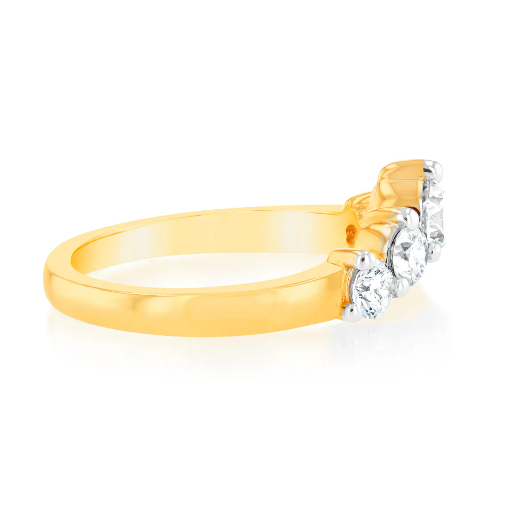 Luminesce Lab Grown 1 Carat Eternity Curve Diamond Ring in 18ct Yellow Gold - Image 2