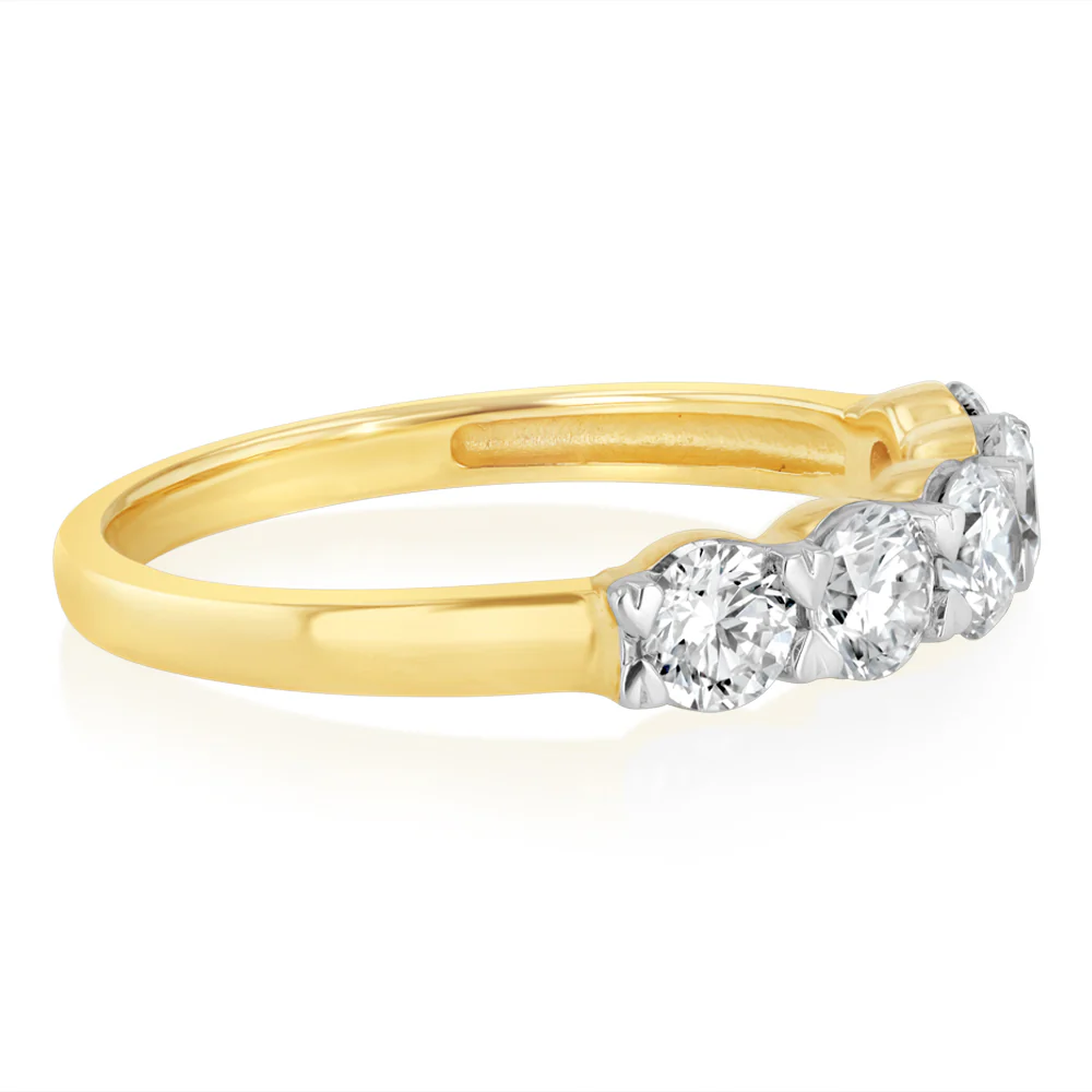 Luminesce Lab Grown 1 Carat Eternity Ring in 9ct Yellow Gold - Image 2