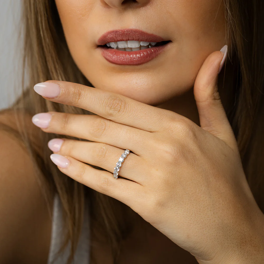 Luminesce Lab Grown 1 Carat Eternity Ring in Sterling Silver - Image 3