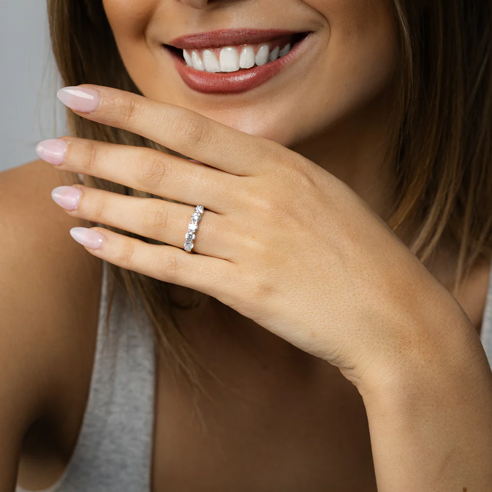 Luminesce Lab Grown 1 Carat Eternity Ring in Sterling Silver - Image 3