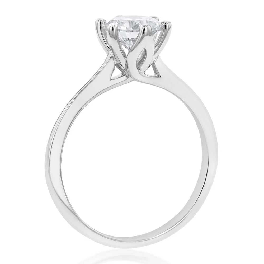 Luminesce Lab Grown 1 Carat Solitaire Ring in 14ct White Gold - Image 3