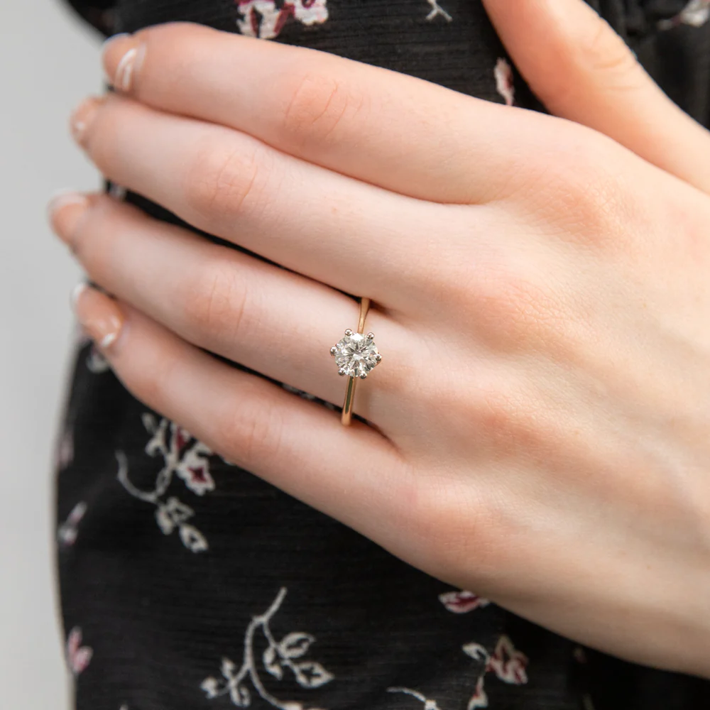 Luminesce Lab Grown 1 Carat Solitaire Ring in 14ct Yellow Gold - Image 3