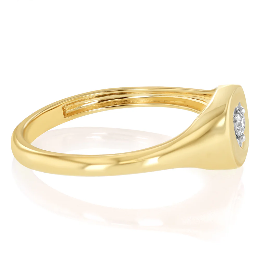 Luminesce Lab Grown 1 Diamond Heart Ring in 9ct Yellow Gold - Image 2