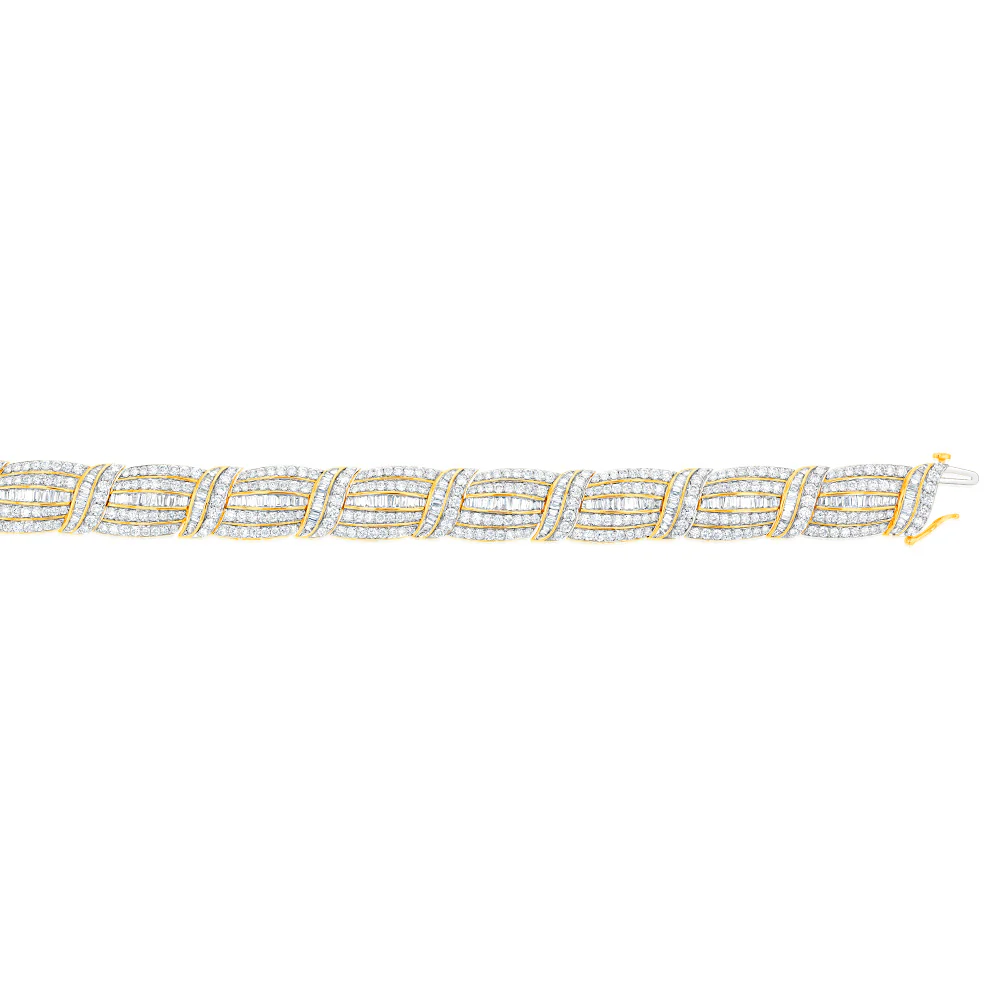 Luminesce Lab Grown 10.10 Carat Brilliant Cut Diamond Bracelet In 9ct Yellow Gold - Image 2