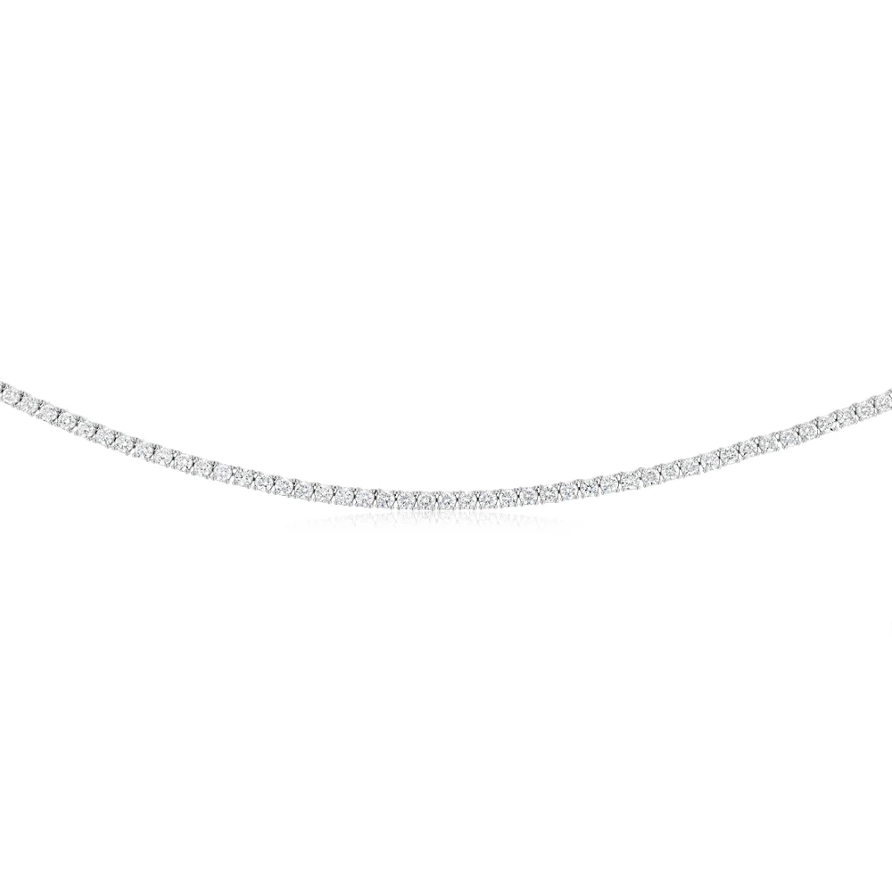 Luminesce Lab Grown 10 Carat Adjustable Tennis Necklace in Sterling Silver - Image 2