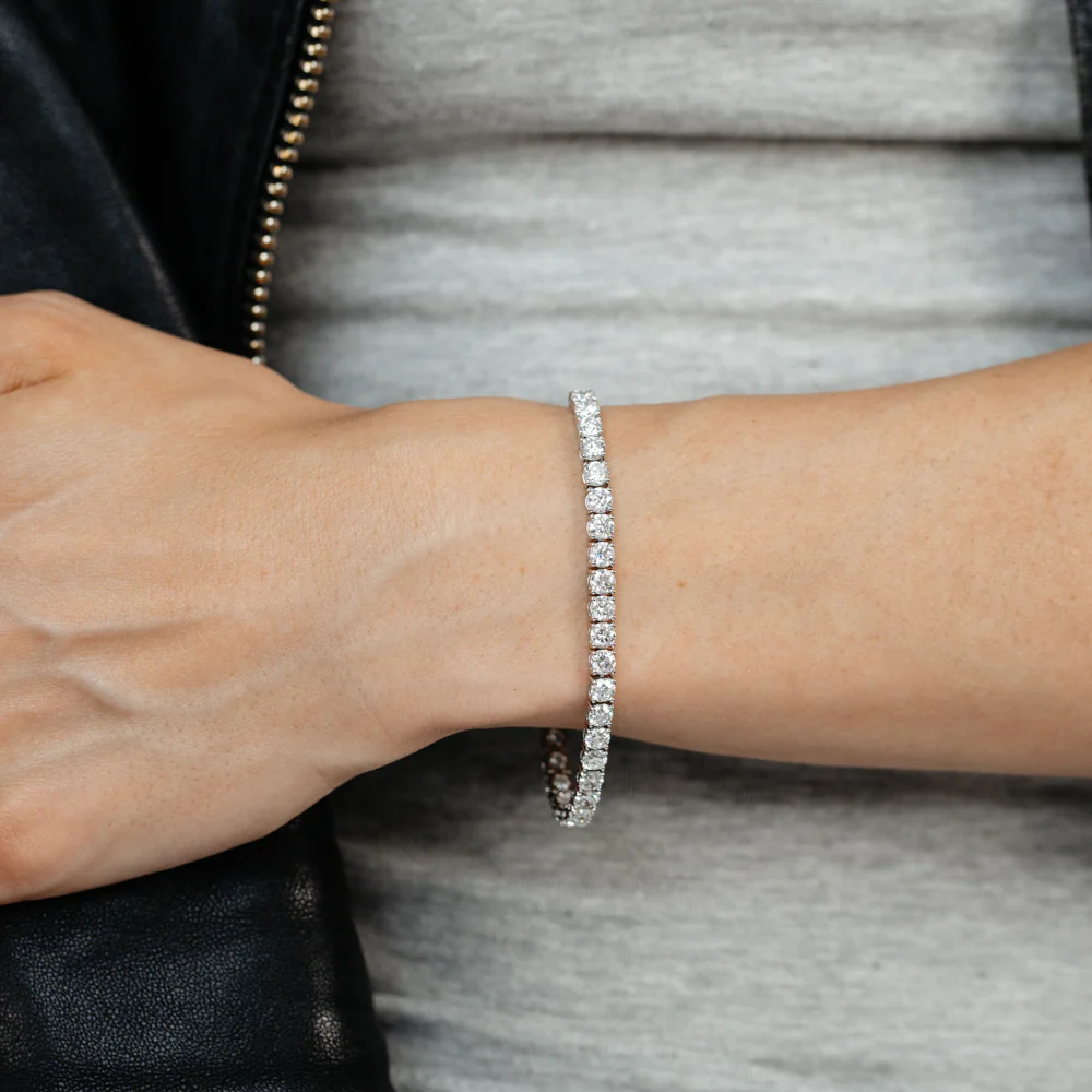 Luminesce Lab Grown 10 Carats Diamond 18cm Tennis Bracelet in 9ct White Gold - Image 4
