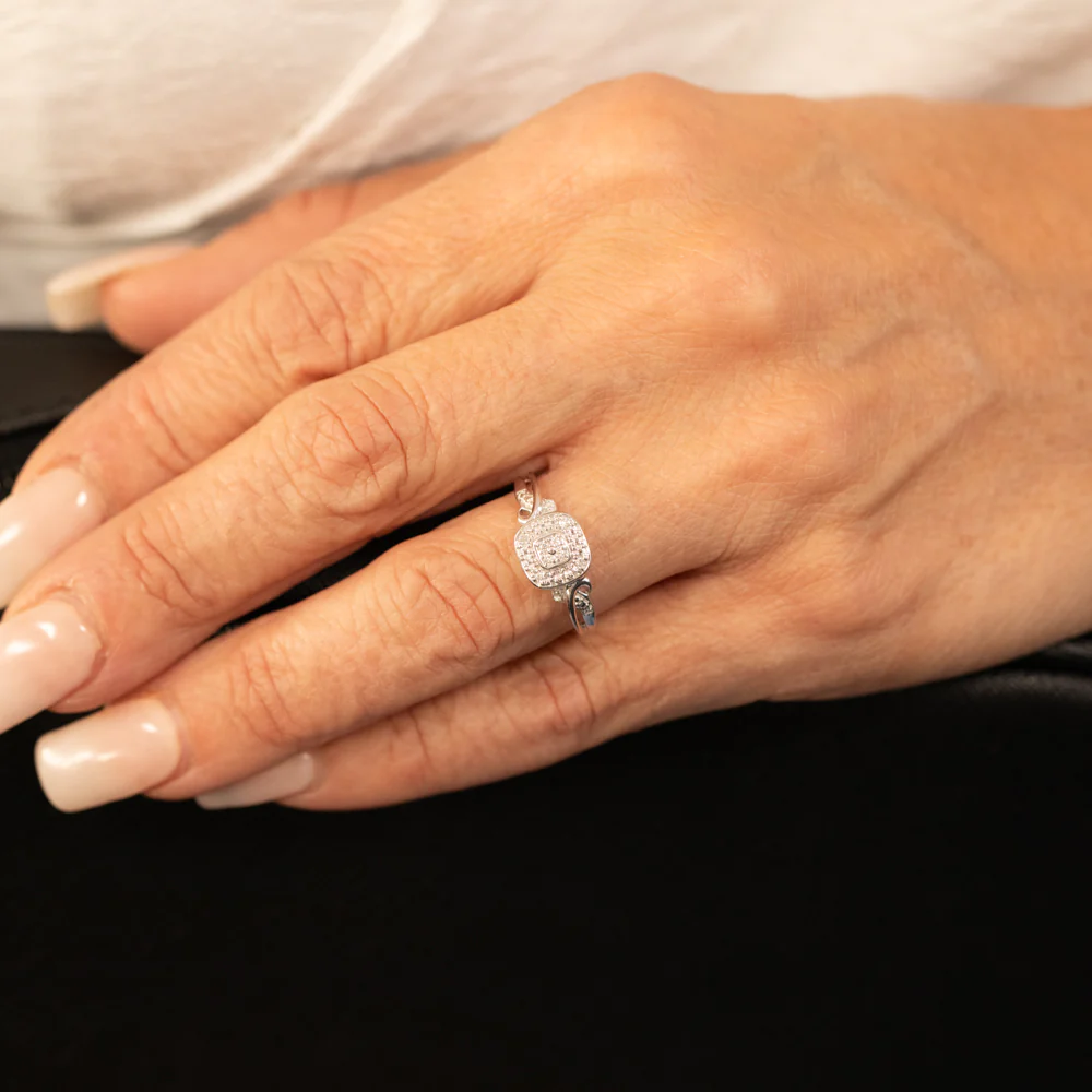 Luminesce Lab Grown 10 Diamonds Ring in Sterling Silver - Image 4