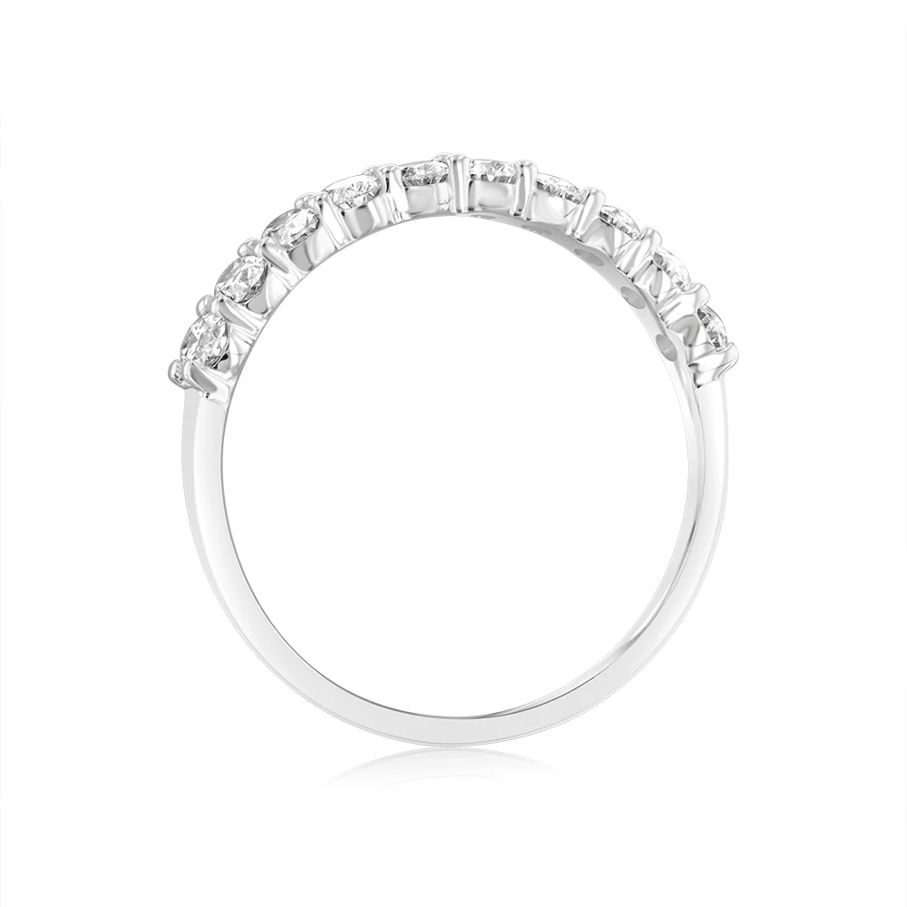 Luminesce Lab Grown 10ct White Gold Eternity Oval Cut Shaped Ring in 1 Carat Diamond - Image 3