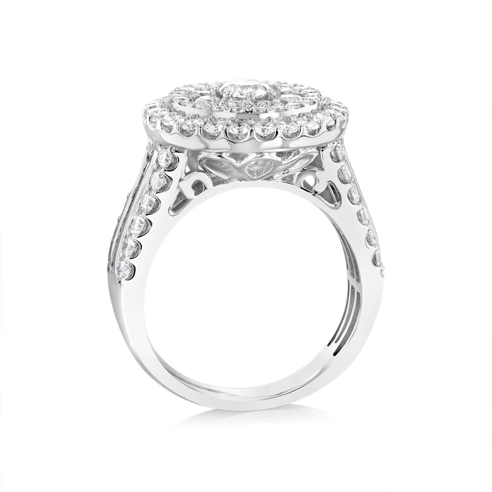 Luminesce Lab Grown 10ct White Gold Ring in 3 Carat Diamond - Image 3