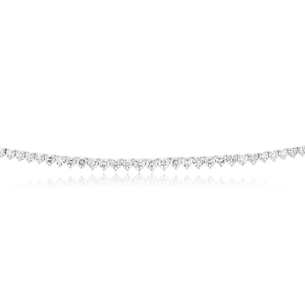 Luminesce Lab Grown 10ct White Gold Tennis Necklace in 5 Carat Diamond - Image 4