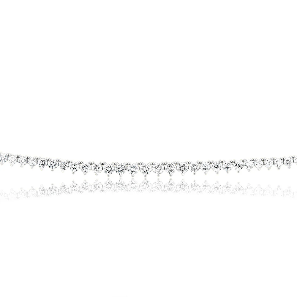 Luminesce Lab Grown 10ct Yellow Gold 3 Carat Diamond Tennis Necklace - Image 2