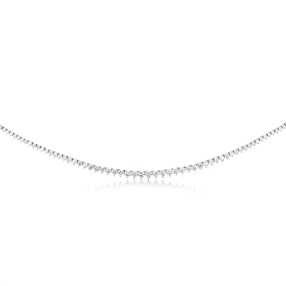 Luminesce Lab Grown 10ct Yellow Gold 3 Carat Diamond Tennis Necklace - Image 3