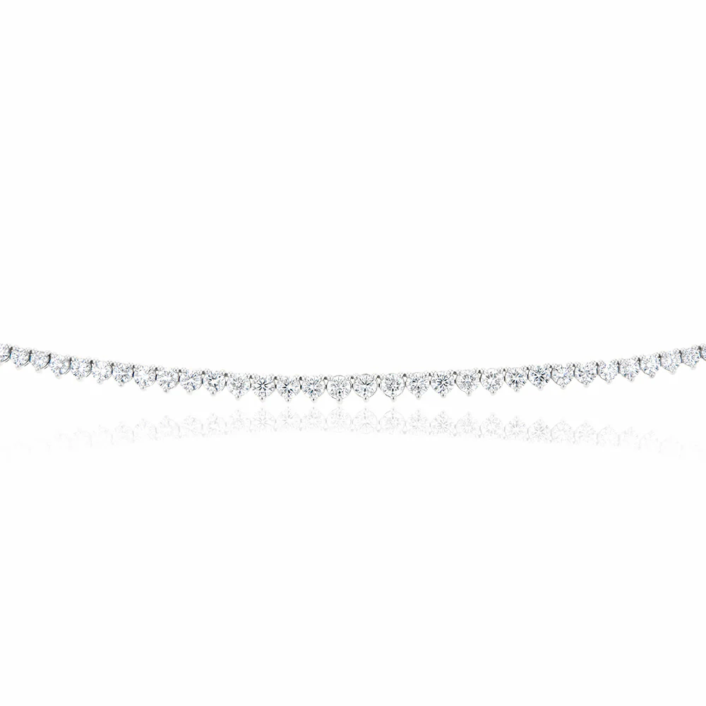 Luminesce Lab Grown 10ct Yellow Gold Tennis Necklace in 5Carat Diamond - Image 2