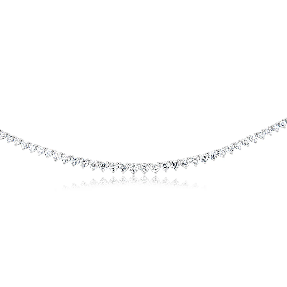 Luminesce Lab Grown 10ct Yellow Gold Tennis Necklace in 5Carat Diamond - Image 3