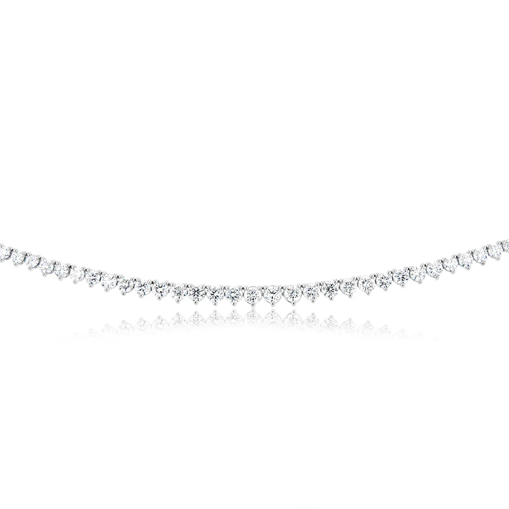 Luminesce Lab Grown 10ct Yellow Gold Tennis Necklace in 5Carat Diamond - Image 4