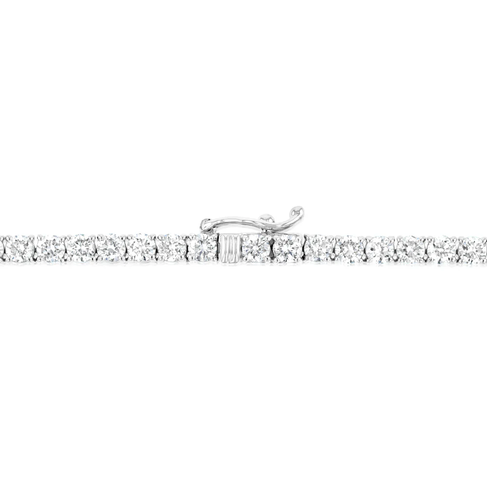 Luminesce Lab Grown 12 Carats Diamond Tennis Necklace in 9ct White Gold - Image 4