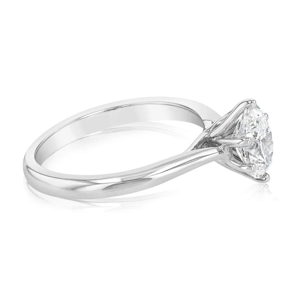 Luminesce Lab Grown 14ct White Gold 1 Carat Solitaire Ring - Image 3