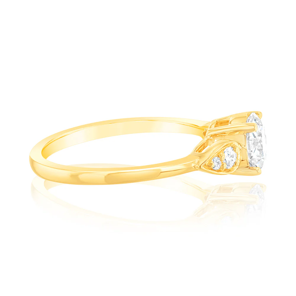 Luminesce Lab Grown 14ct Yellow Gold 1 Carat Diamond Solitaire Fancy Ring - Image 2