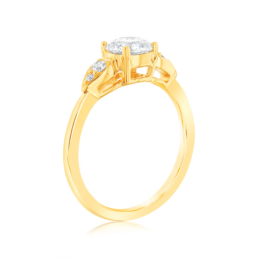 Luminesce Lab Grown 14ct Yellow Gold 1 Carat Diamond Solitaire Fancy Ring - Image 3