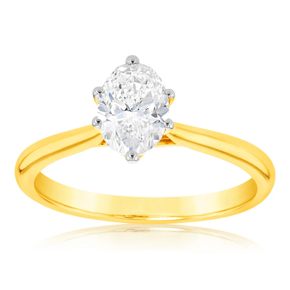 Luminesce Lab Grown 14ct Yellow Gold 1 Carat Solitaire Ring - Image 2
