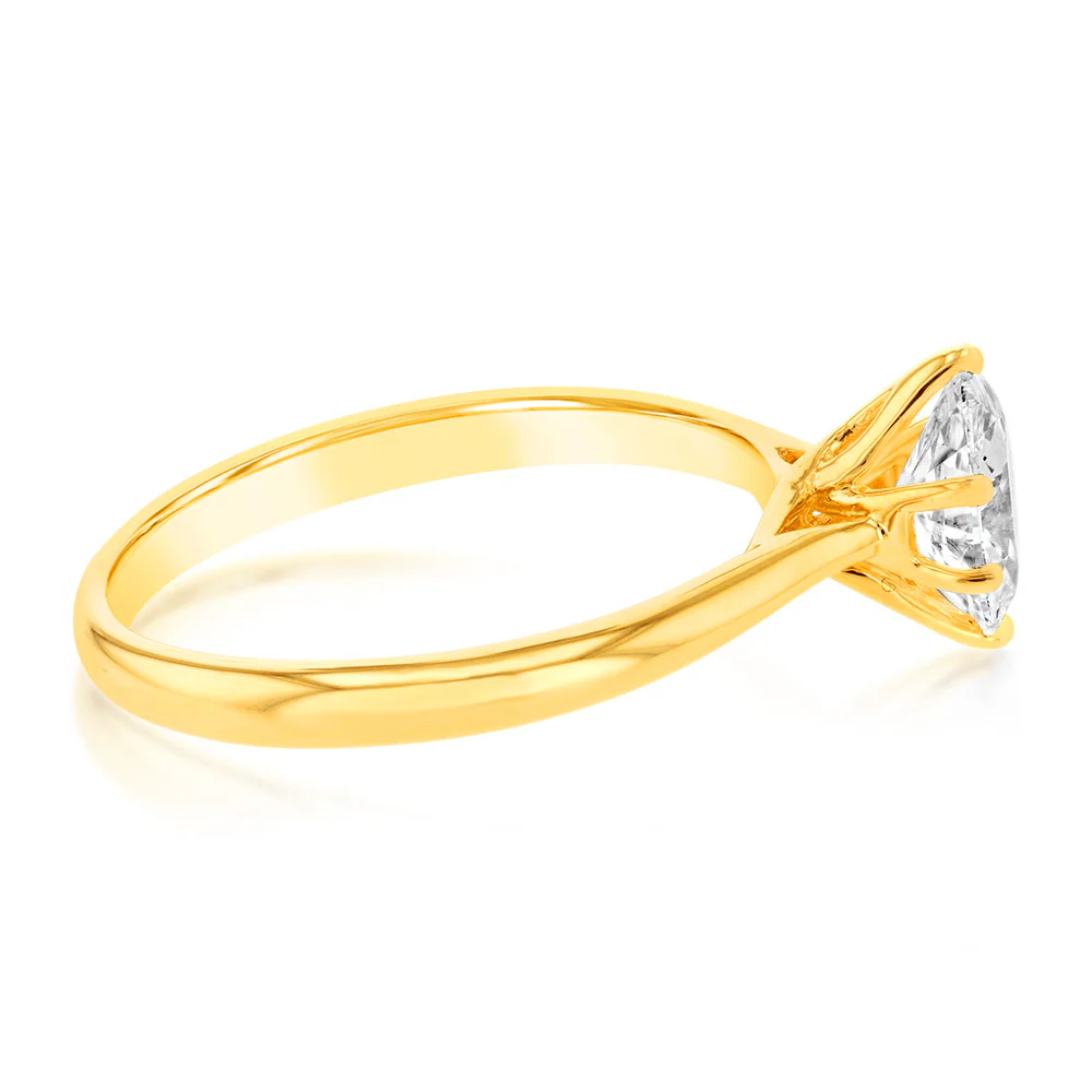 Luminesce Lab Grown 14ct Yellow Gold 1 Carat Solitaire Ring - Image 3