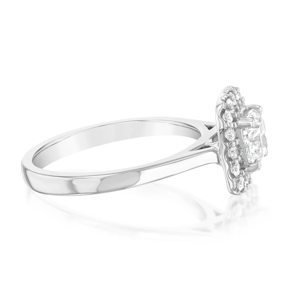 Luminesce Lab Grown 18ct White Gold 1.3 Carat Diamond Cushion Ring - Image 2