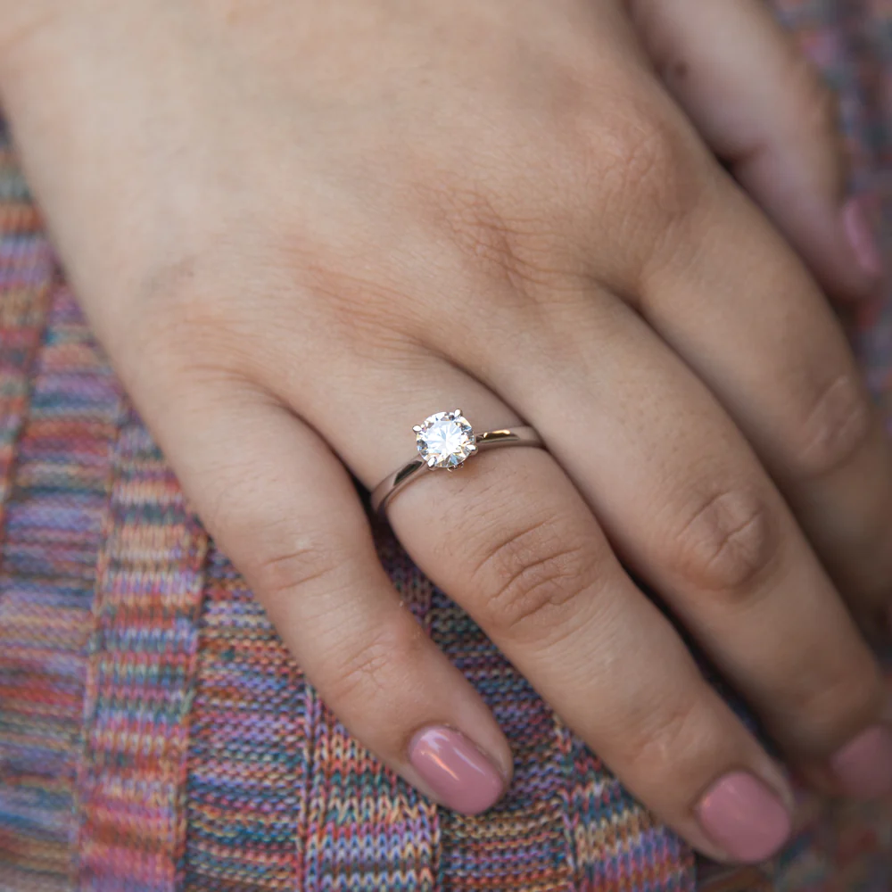Luminesce Lab Grown 18ct White Gold 1 Carat Diamond Solitaire Engagment Ring - Image 3