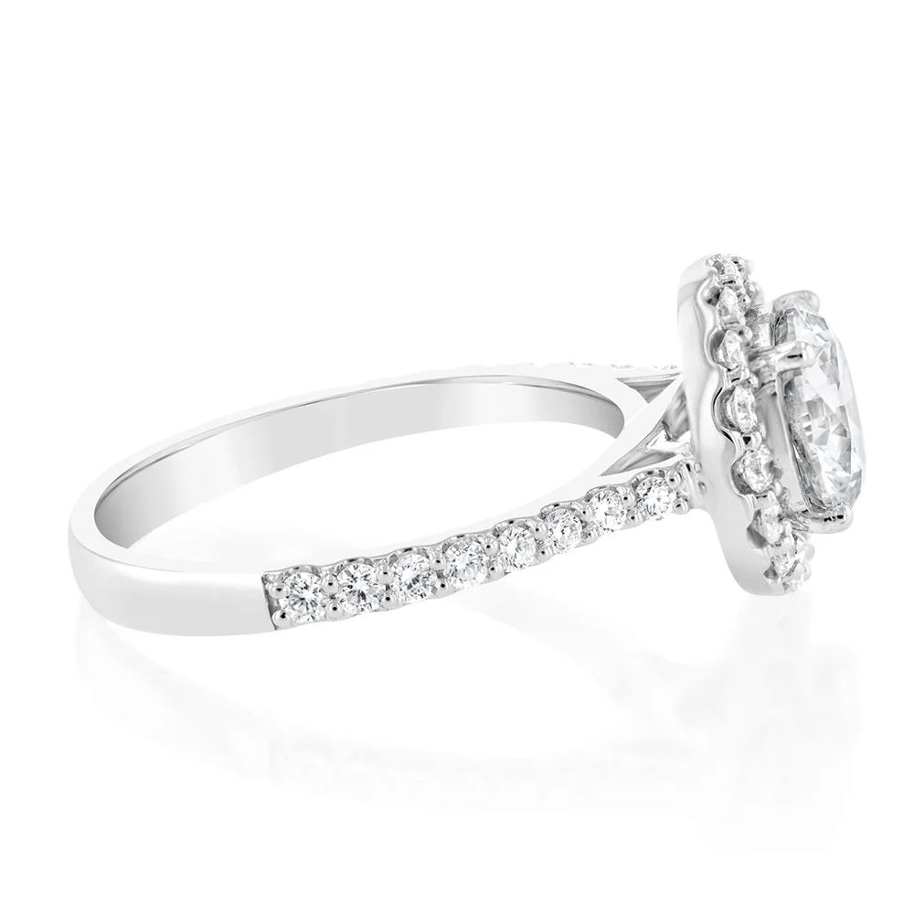 Luminesce Lab Grown 18ct White Gold 2 Carat TW 1.5 Carat Certified Diamond Ring - Image 2