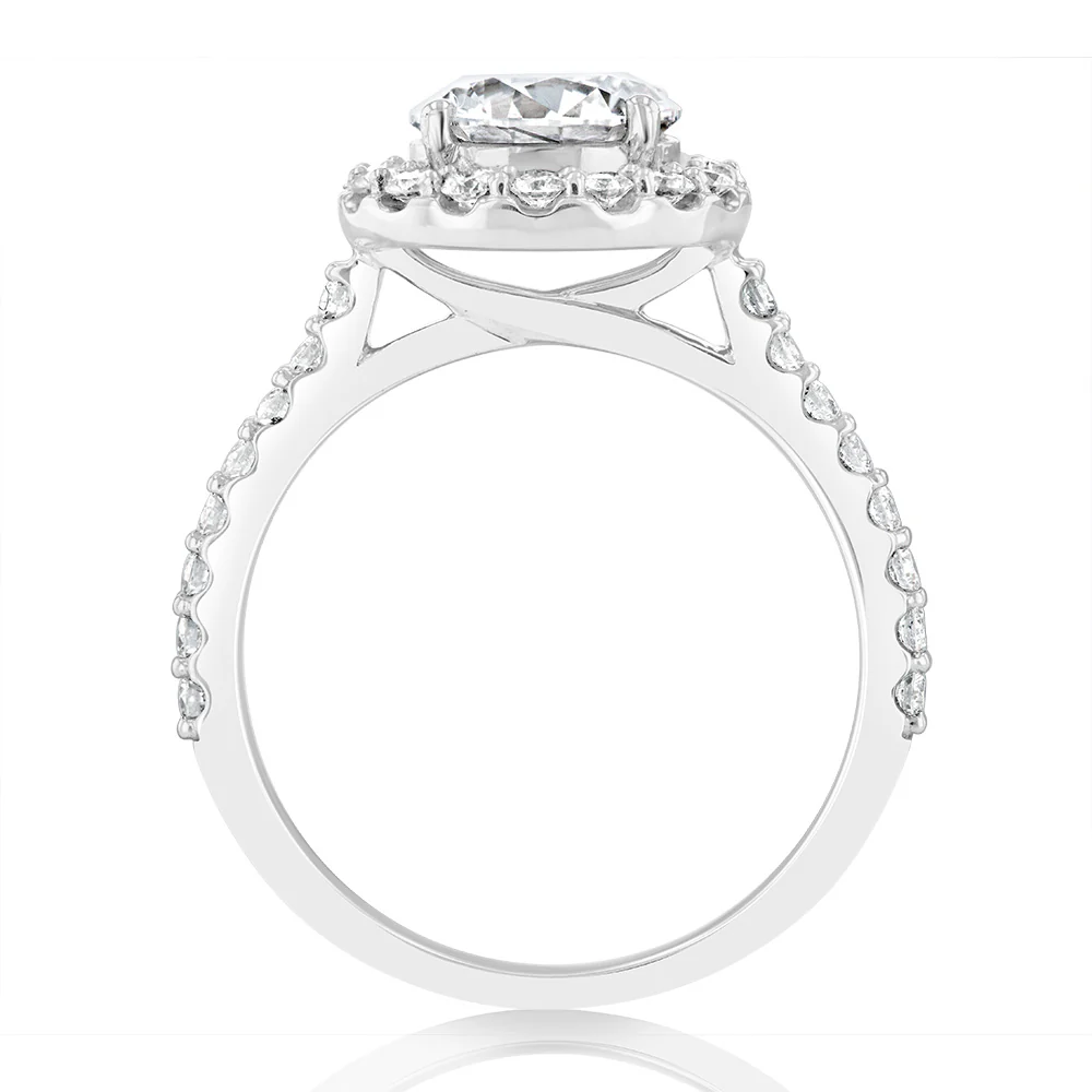 Luminesce Lab Grown 18ct White Gold 2 Carat TW 1.5 Carat Certified Diamond Ring - Image 3