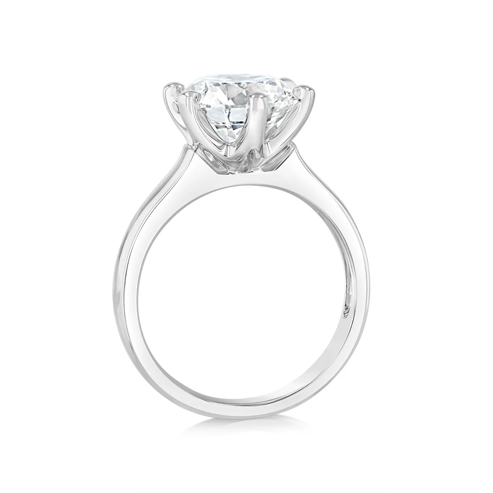 Luminesce Lab Grown 18ct White Gold 3 Carat Certified Diamond Solitaire Ring - Image 3