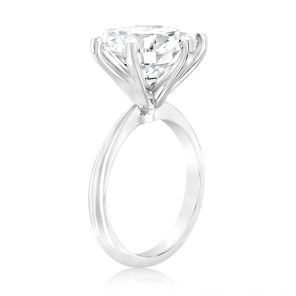 Luminesce Lab Grown 18ct White Gold Solitaire Ring in 6 Carat Certified Diamond - Image 3
