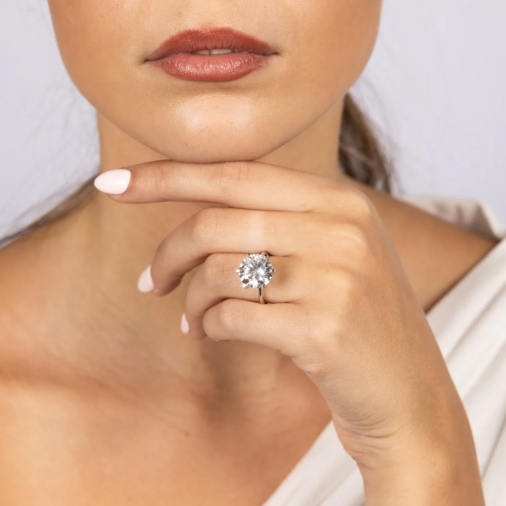 Luminesce Lab Grown 18ct White Gold Solitaire Ring in 6 Carat Certified Diamond - Image 4