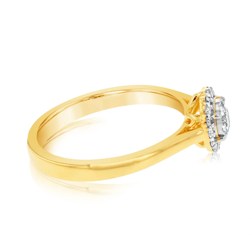 Luminesce Lab Grown 18ct Yellow Gold 0.30 Carat Diamond Solitaire Ring with Centre Diamond 0.25 Carat - Image 2