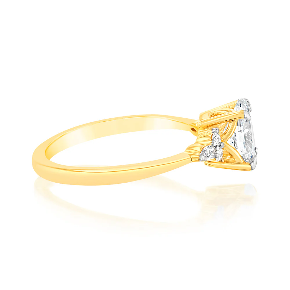 Luminesce Lab Grown 18ct Yellow Gold 1.10 Carat Diamond Solitaire Ring with 1 Carat Oval Center Diamond - Image 2