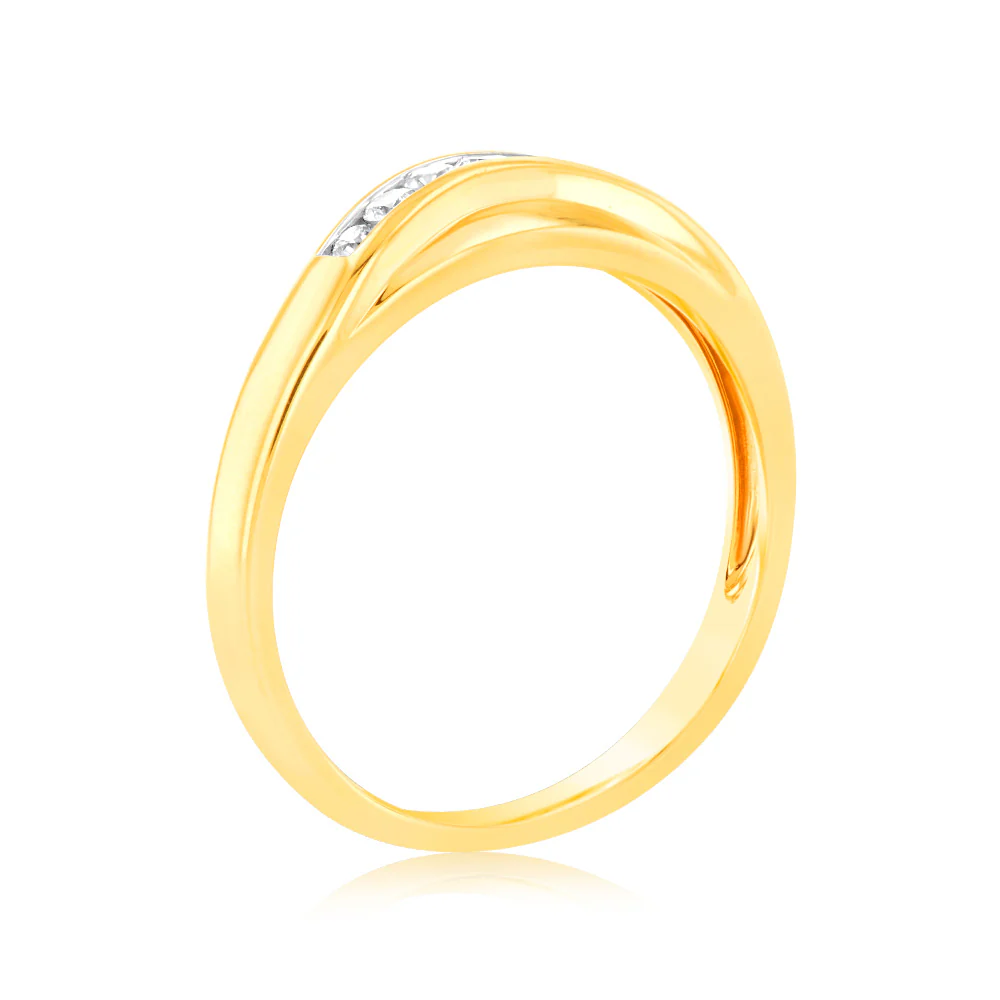 Luminesce Lab Grown 18ct Yellow Gold 1/6 Carat Diamond Ring - Image 3