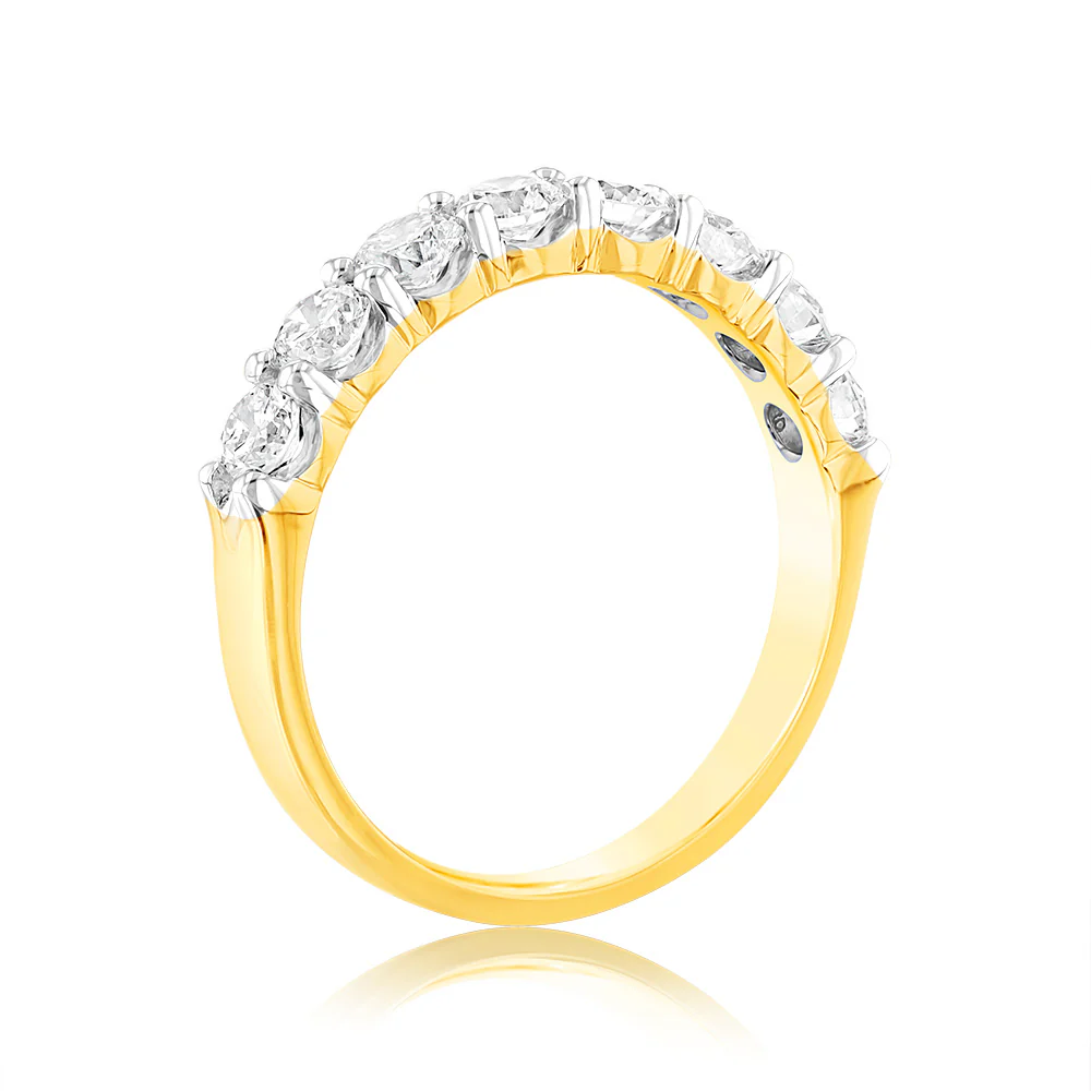 Luminesce Lab Grown 18ct Yellow Gold 1 Carat Diamond Eternity Ring - Image 3