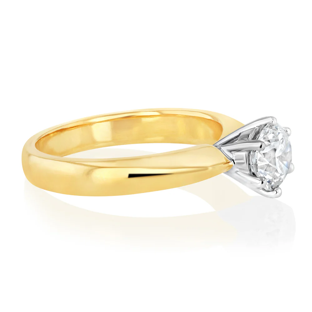 Luminesce Lab Grown 18ct Yellow Gold 1 Carat Diamond Ring - Image 2