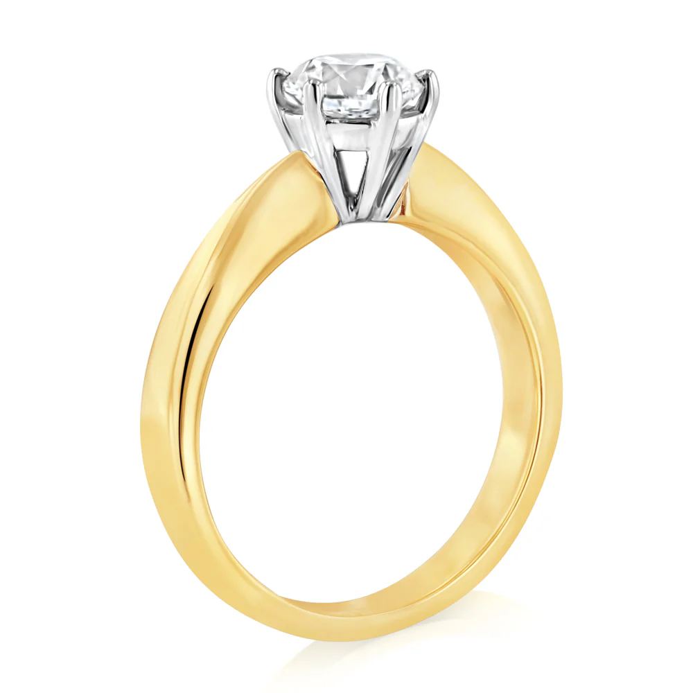 Luminesce Lab Grown 18ct Yellow Gold 1 Carat Diamond Ring - Image 3