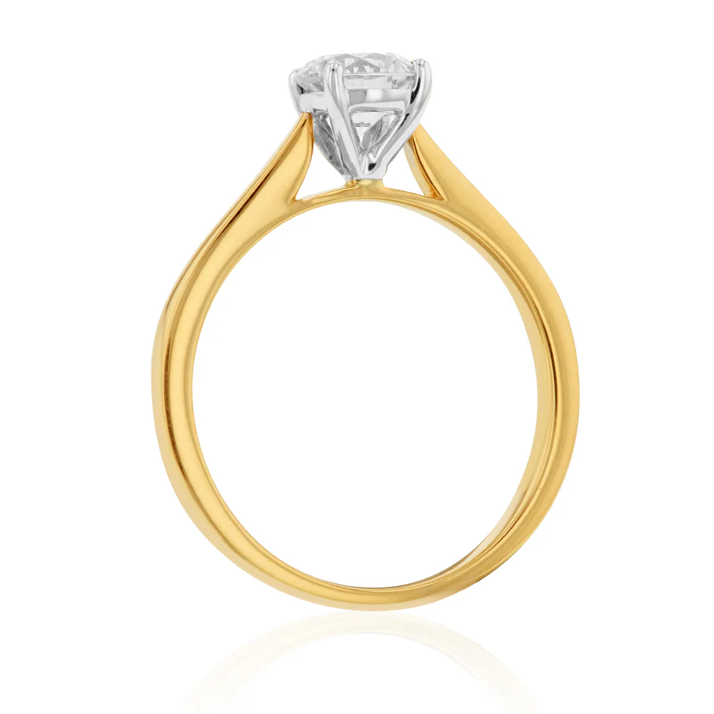 Luminesce Lab Grown 18ct Yellow Gold 1 Carat Diamond Solitaire Ring - Image 2