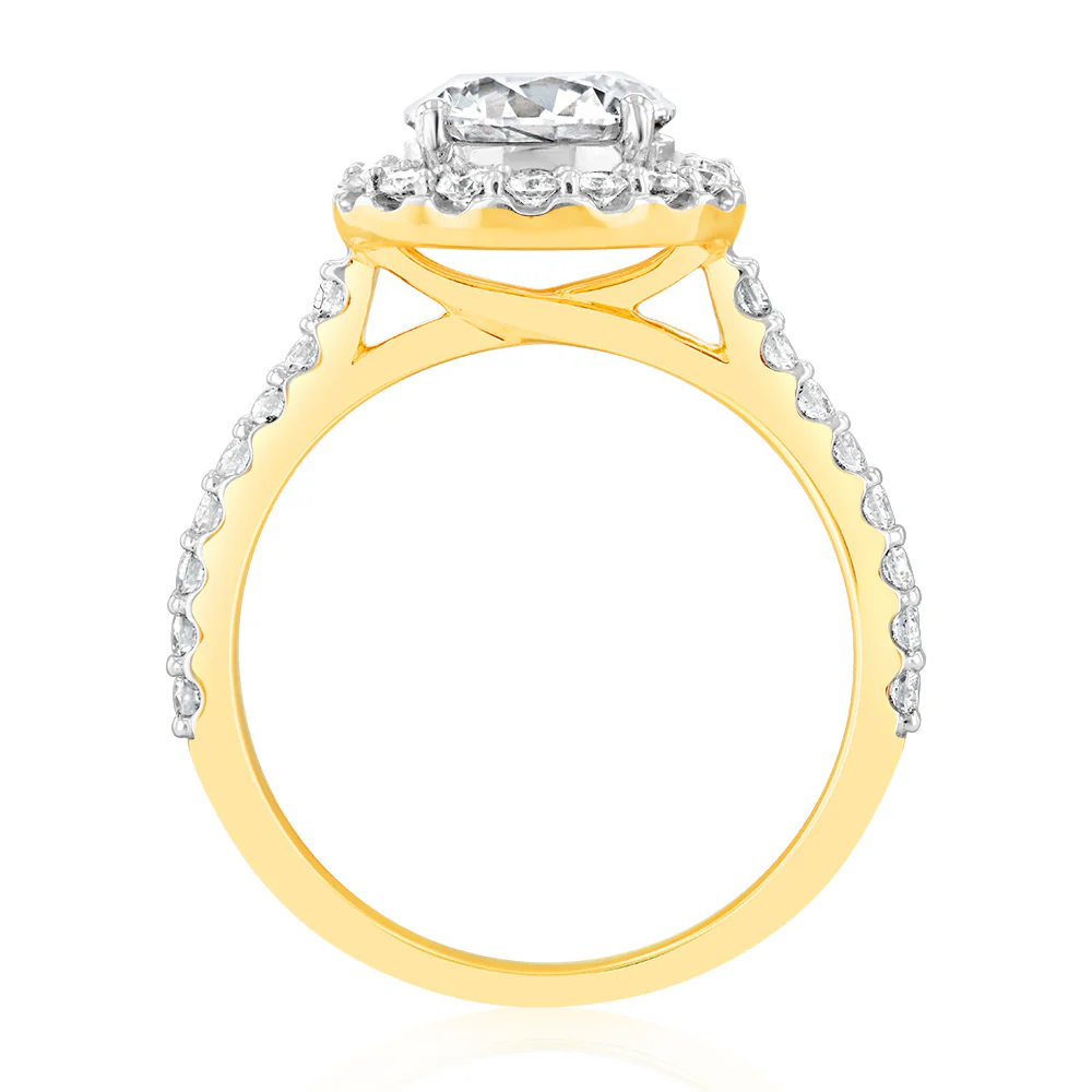 Luminesce Lab Grown 18ct Yellow Gold 2 Carat TW 1.5 Carat Certified Diamond Ring - Image 3