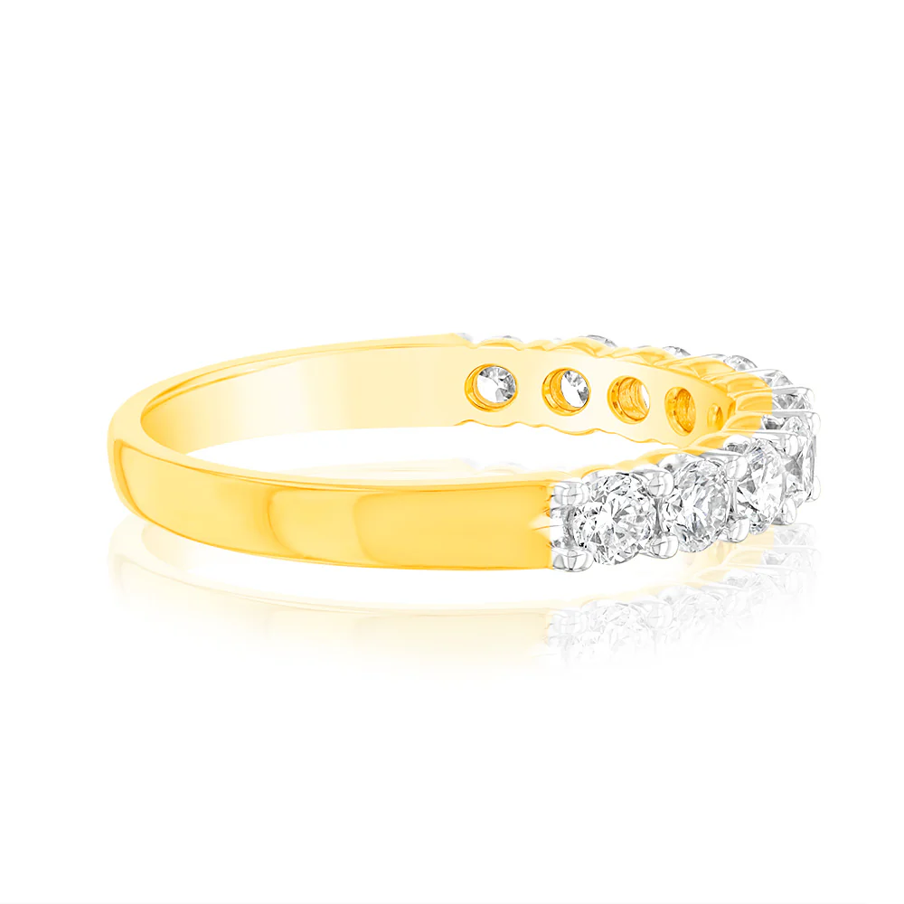 Luminesce Lab Grown 18ct Yellow Gold 3/4 Carat Diamond Eternity Ring - Image 2