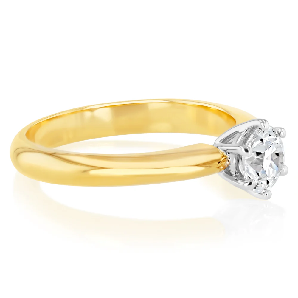 Luminesce Lab Grown 18ct Yellow Gold 3/4 Carat Diamond Ring - Image 2
