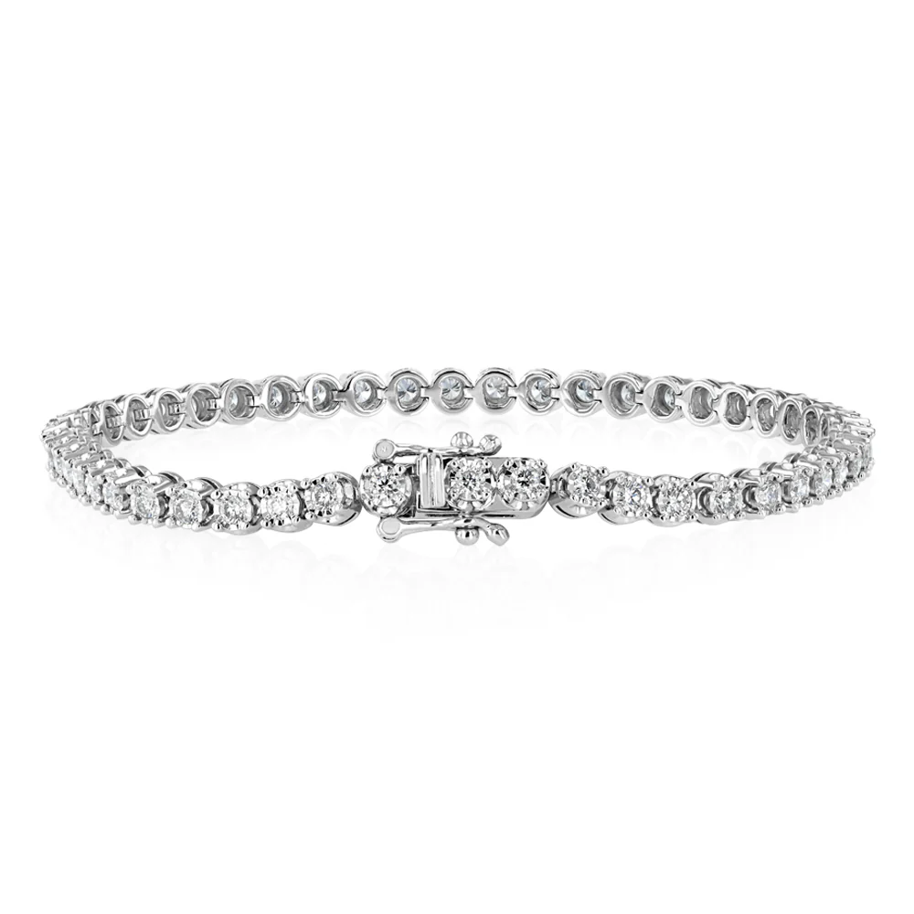 Luminesce Lab Grown 2.00 Carat Diamond Tennis Bracelet in Sterling Silver - Image 4