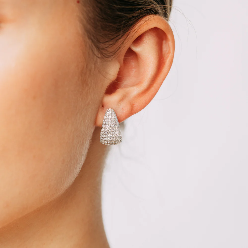 Luminesce Lab Grown 2.10 Carat Diamond Hoop Earrings in Sterling Silver - Image 2
