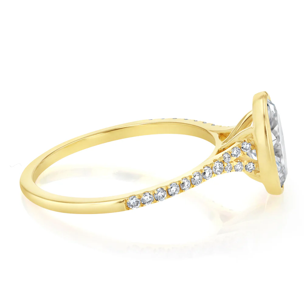 Luminesce Lab Grown 2.23 Carat Diamond Solitaire Bezel Ring in 9ct Yellow Gold - Image 2