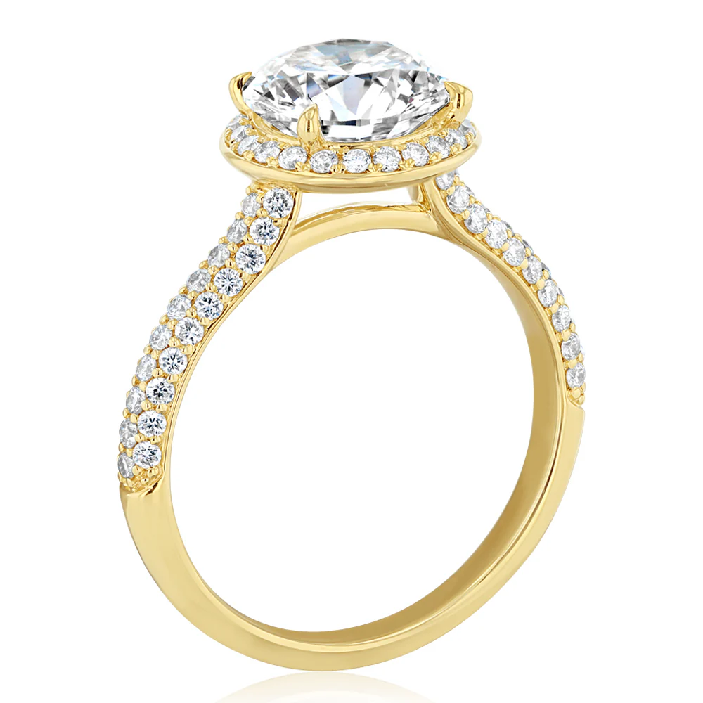Luminesce Lab Grown 2.5 Carats with 2 Carats Center Diamond in 9ct Yellow Gold - Image 3