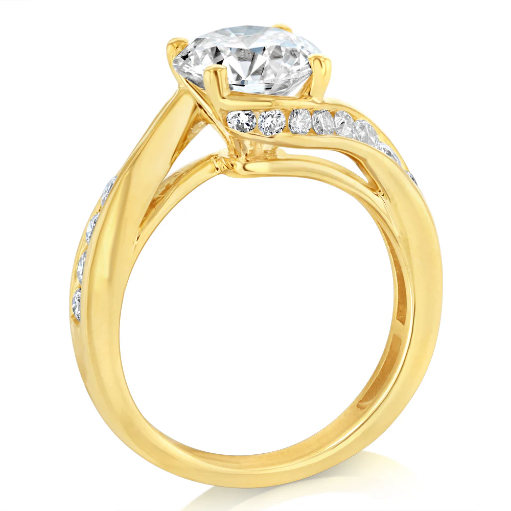 Luminesce Lab Grown 2.9 Carats with 2 Carats Center Diamond Bridal Set in 9ct Yellow Gold - Image 3