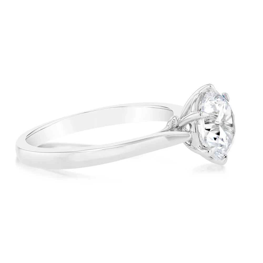 Luminesce Lab Grown 2 Carat Certified Diamond Solitaire Ring in 18ct White Gold - Image 2