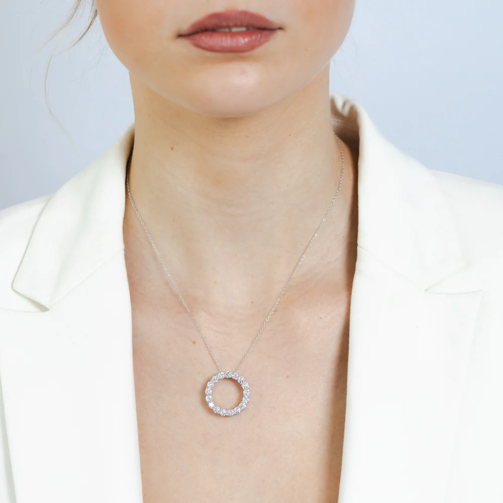 Luminesce Lab Grown 2 Carat Diamond Circle Pendant in Sterling Silver - Image 2